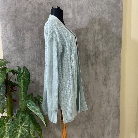 Chico's Women's Cable Stitch Knit Cardigan - Wool Cashmere Blend Medium - Picture 3 of 12